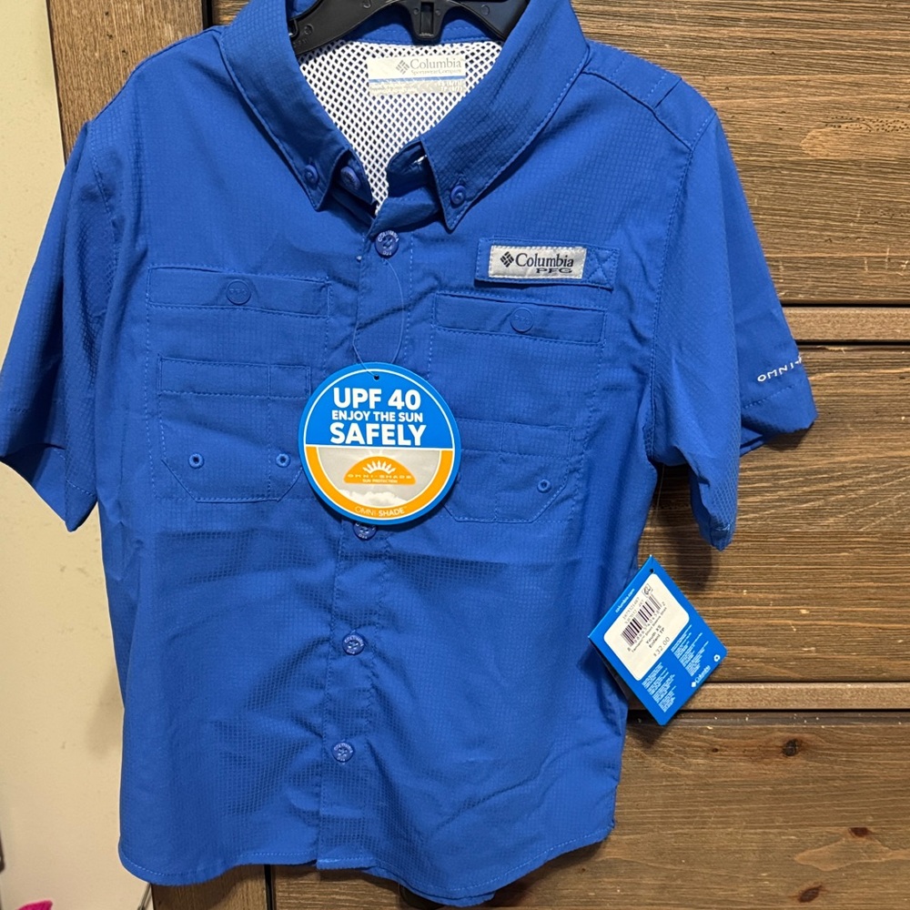 Columbia Kids' Bright Blue Button Down Shirt